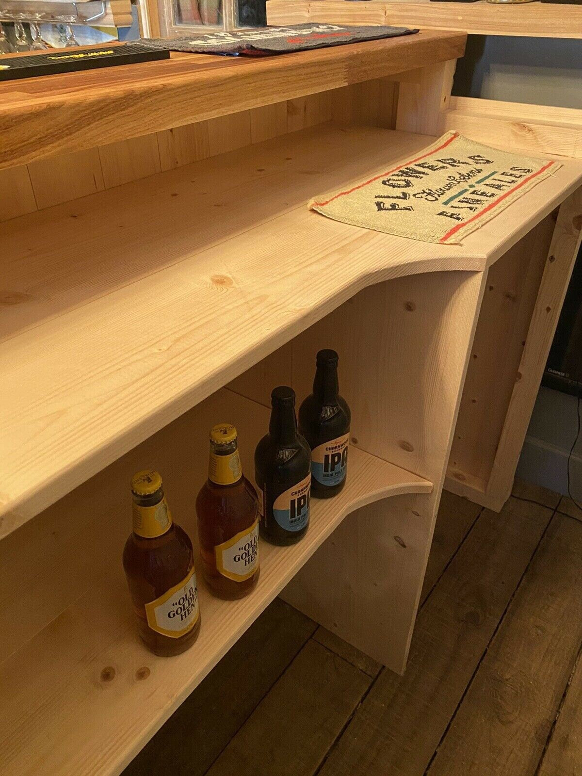 Oak home drinks bar man cave bar, summerhouse bar.