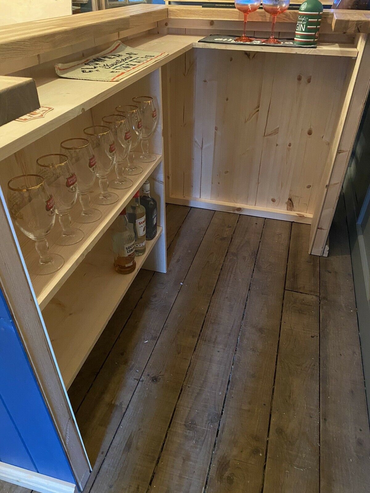 Oak home drinks bar