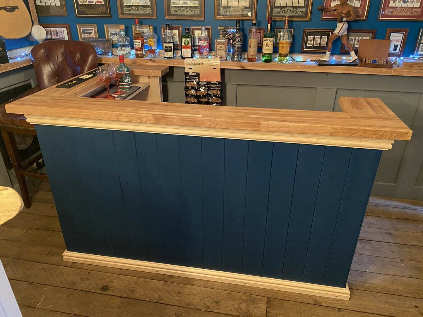 Oak home drinks bar