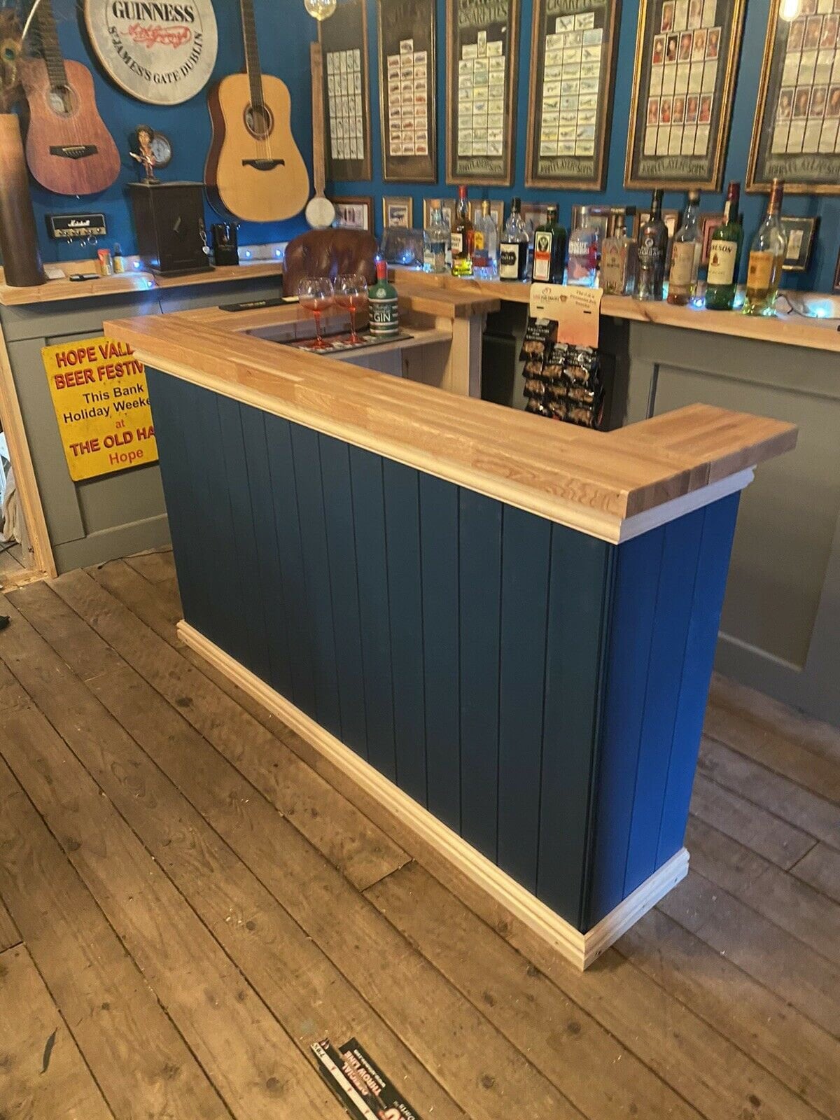 Oak home drinks bar