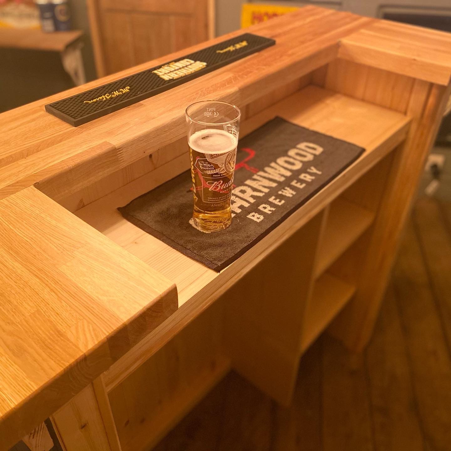 4ft home bar solid oak top
