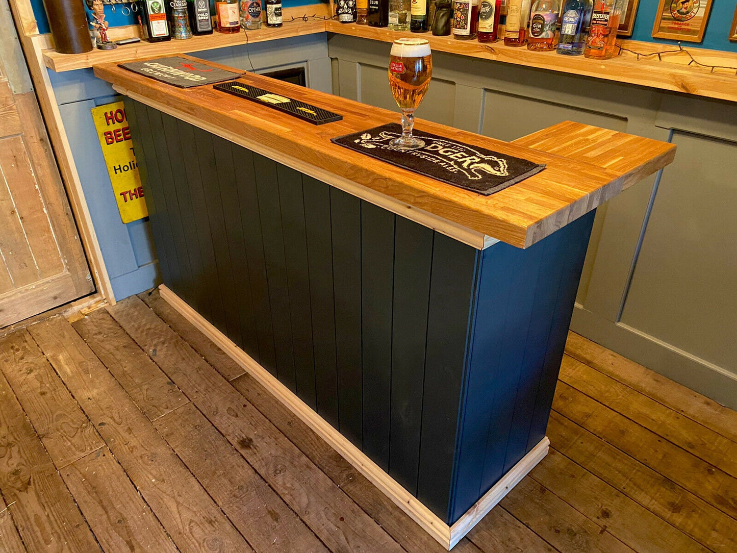 Oak home drinks bar man cave bar, summerhouse bar.
