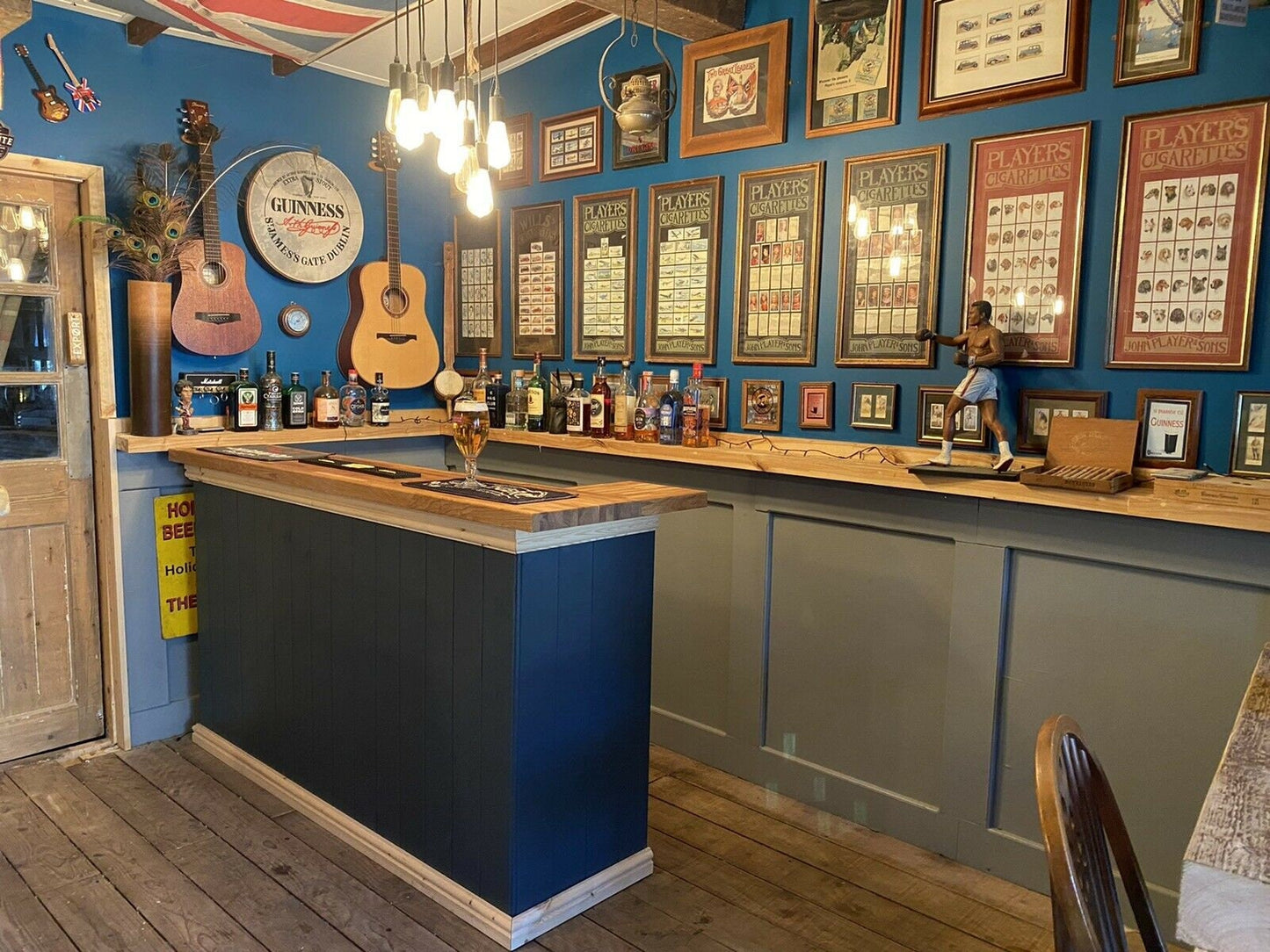 Oak home drinks bar man cave bar, summerhouse bar.
