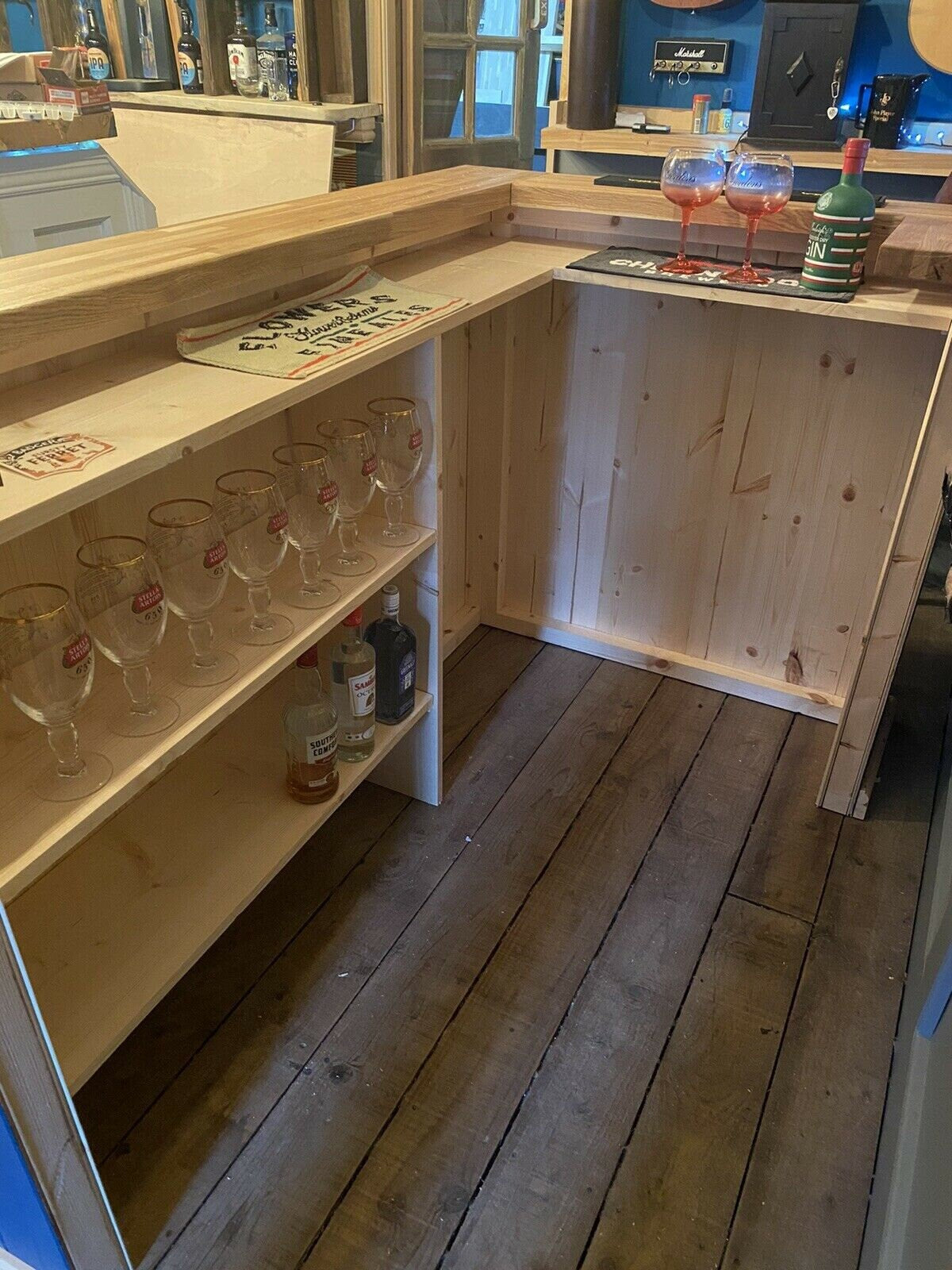 Oak home drinks bar