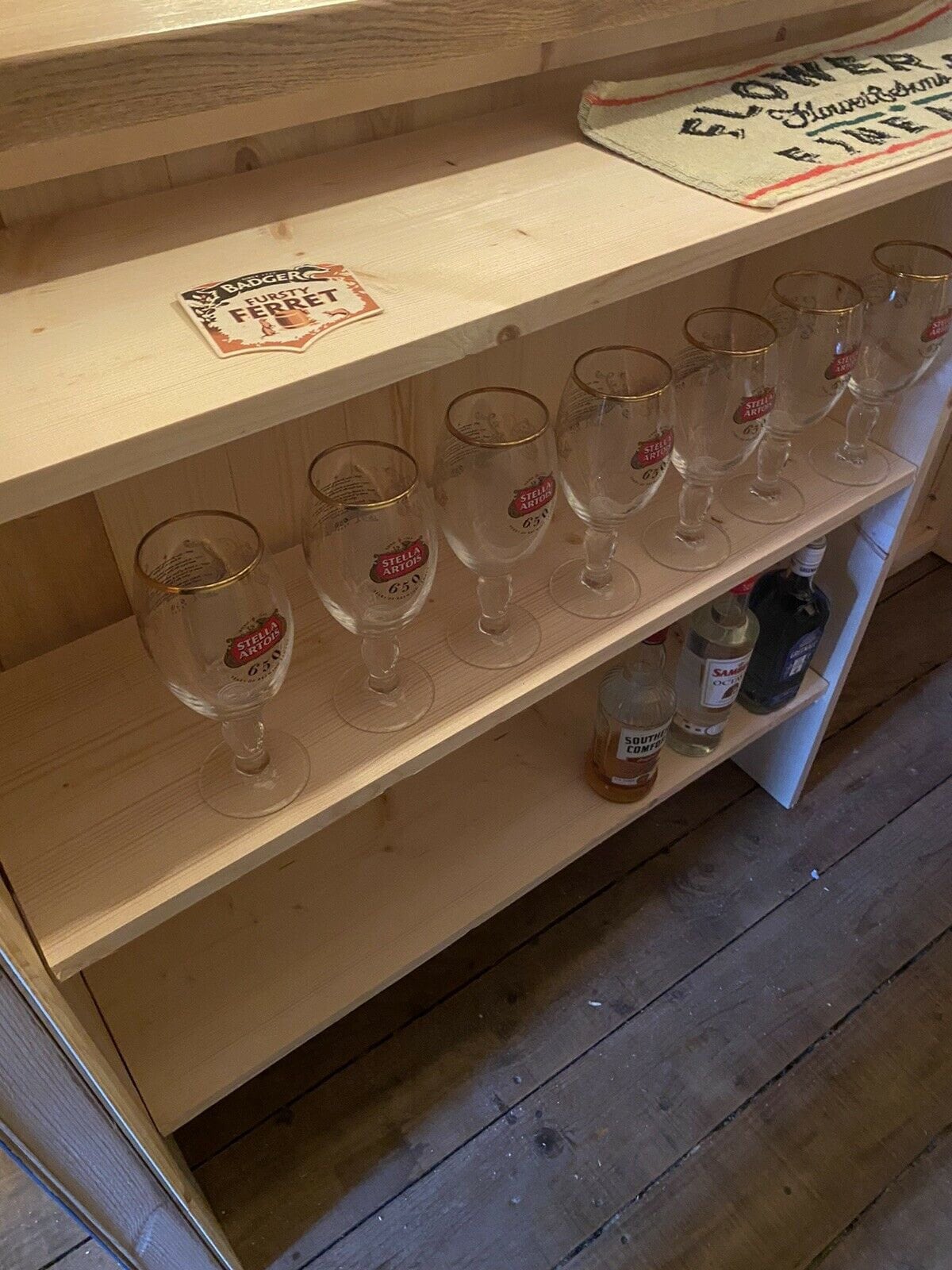 Oak home drinks bar