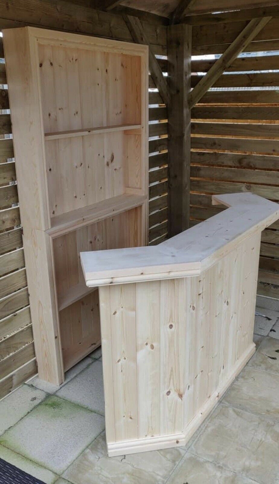 Home drinks corner bar 5ft with rear shelving