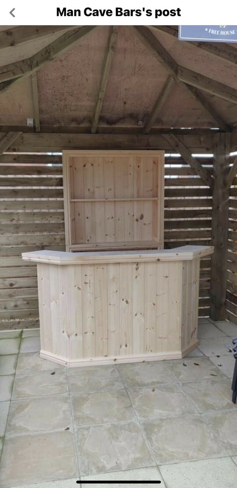 Home drinks corner bar 5ft with rear shelving