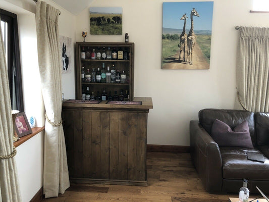 Home drinks corner bar 4ft with rear shelving