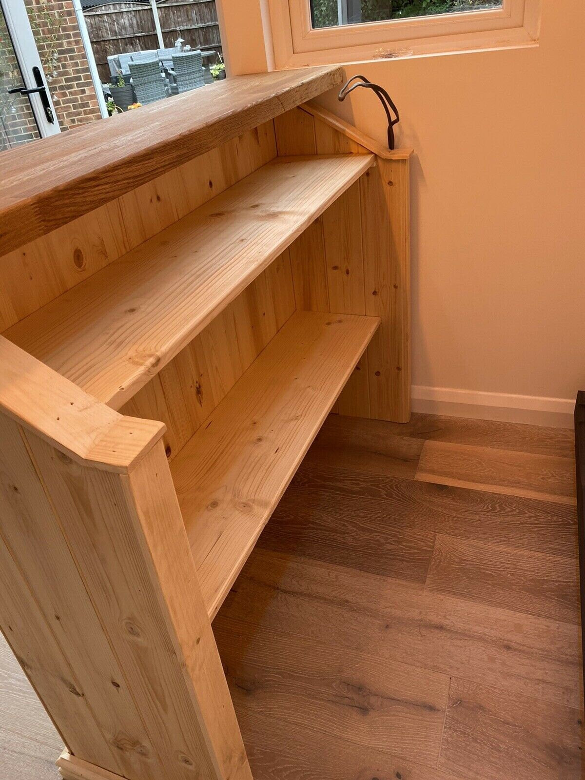 Straight oak home drinks bar 5ft