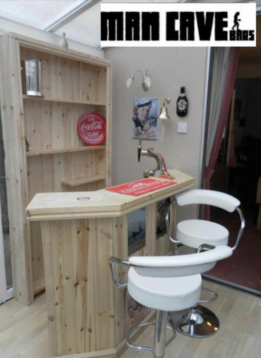 Home drinks corner bar 5ft with rear shelving